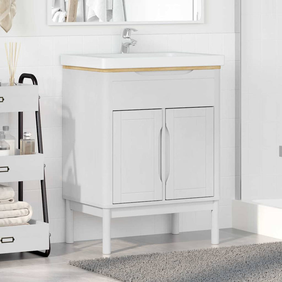 Badkamer wastafelkast met plank FLORO Wit 60 x 40 x 80 cm