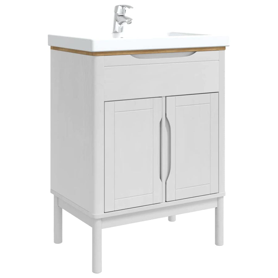 Badkamer wastafelkast met plank FLORO Wit 60 x 40 x 80 cm