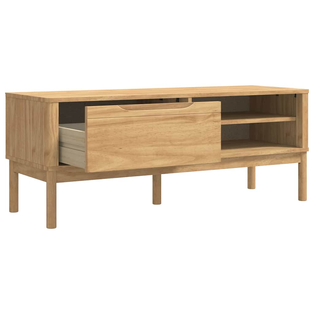 Hal bank met lade Wasbruin 115 x 40 x 45 cm Massief Vurenhout