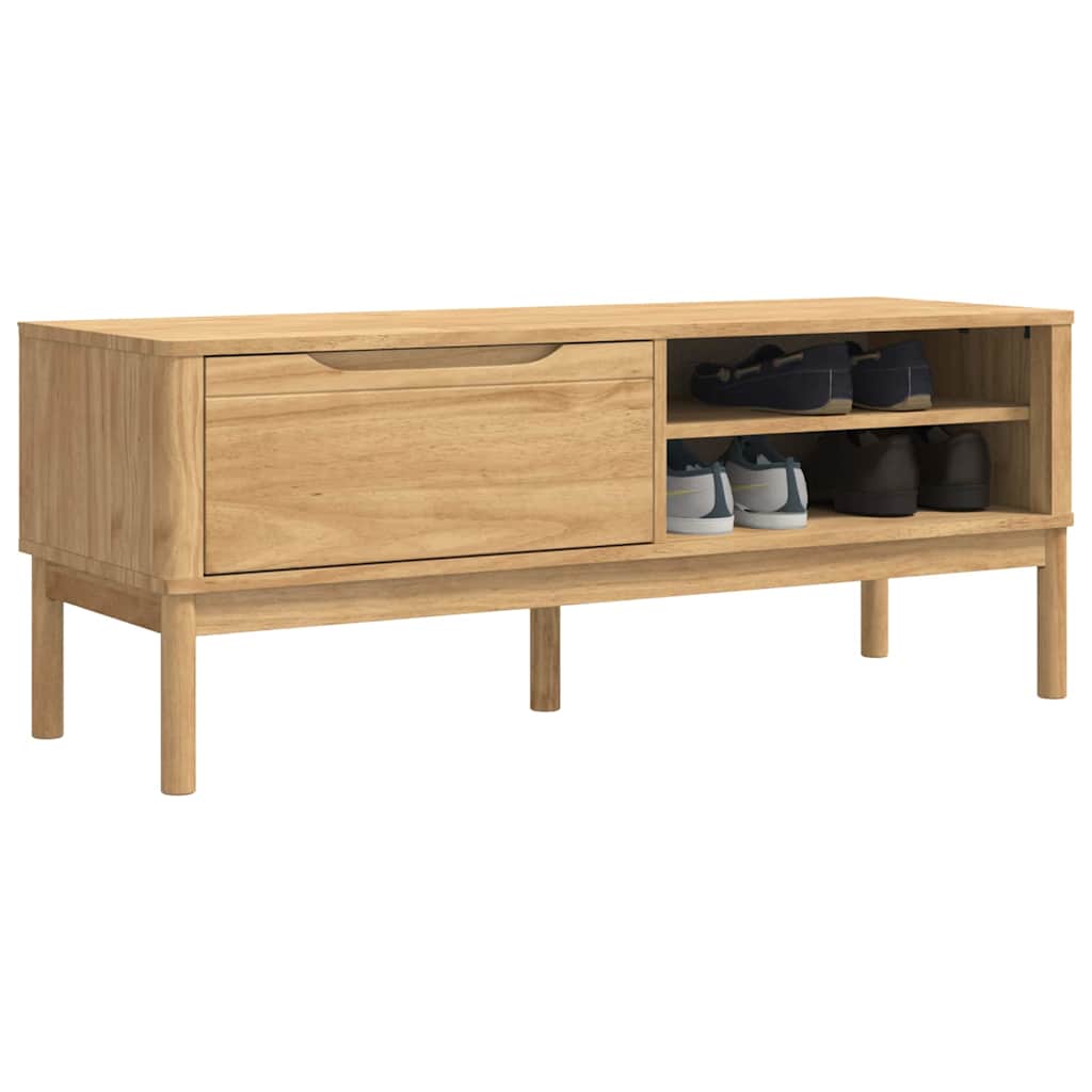 Hal bank met lade Wasbruin 115 x 40 x 45 cm Massief Vurenhout