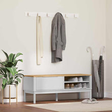 Hal bank met lade Wit 115 x 40 x 45 cm Massief Vurenhout