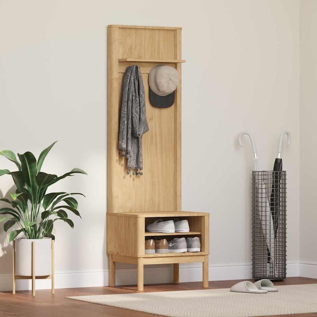 Halkast FLORO Wasbruin 50 x 40 x 158 cm Massief Vurenhout