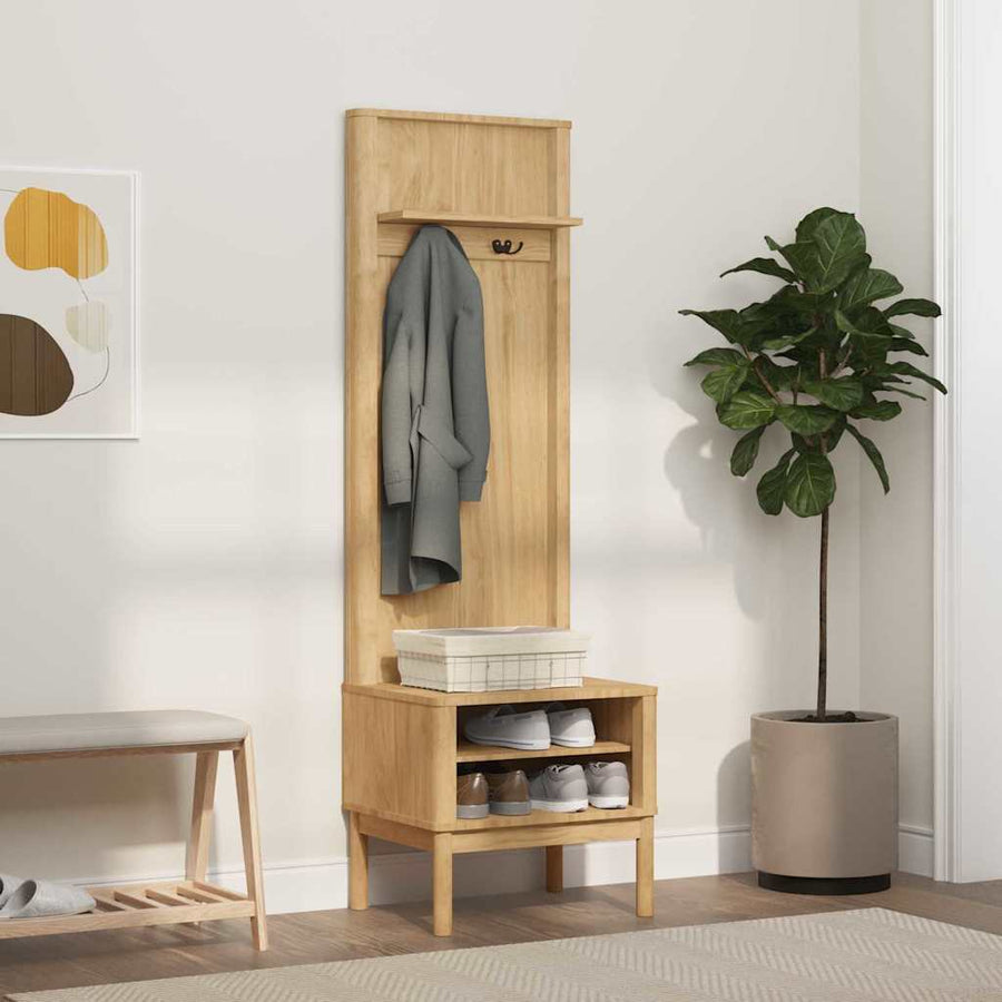 Halkast FLORO Wasbruin 50 x 40 x 158 cm Massief Vurenhout