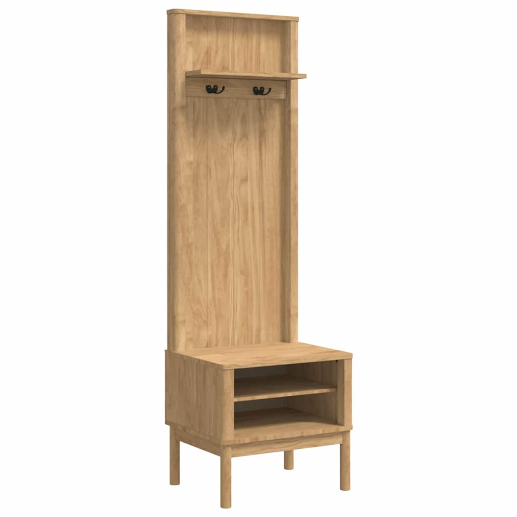 Halkast FLORO Wasbruin 50 x 40 x 158 cm Massief Vurenhout