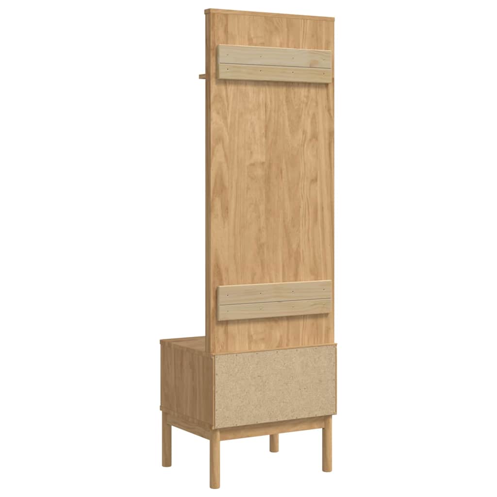 Halkast FLORO Wasbruin 50 x 40 x 158 cm Massief Vurenhout