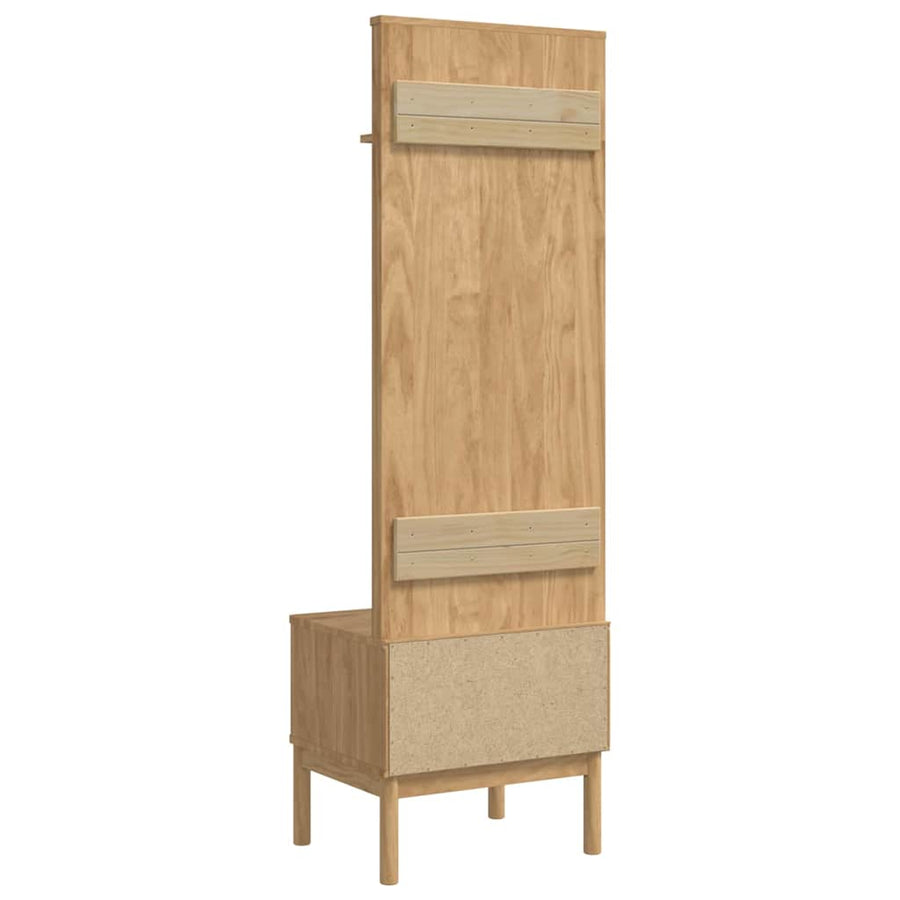 Halkast FLORO Wasbruin 50 x 40 x 158 cm Massief Vurenhout