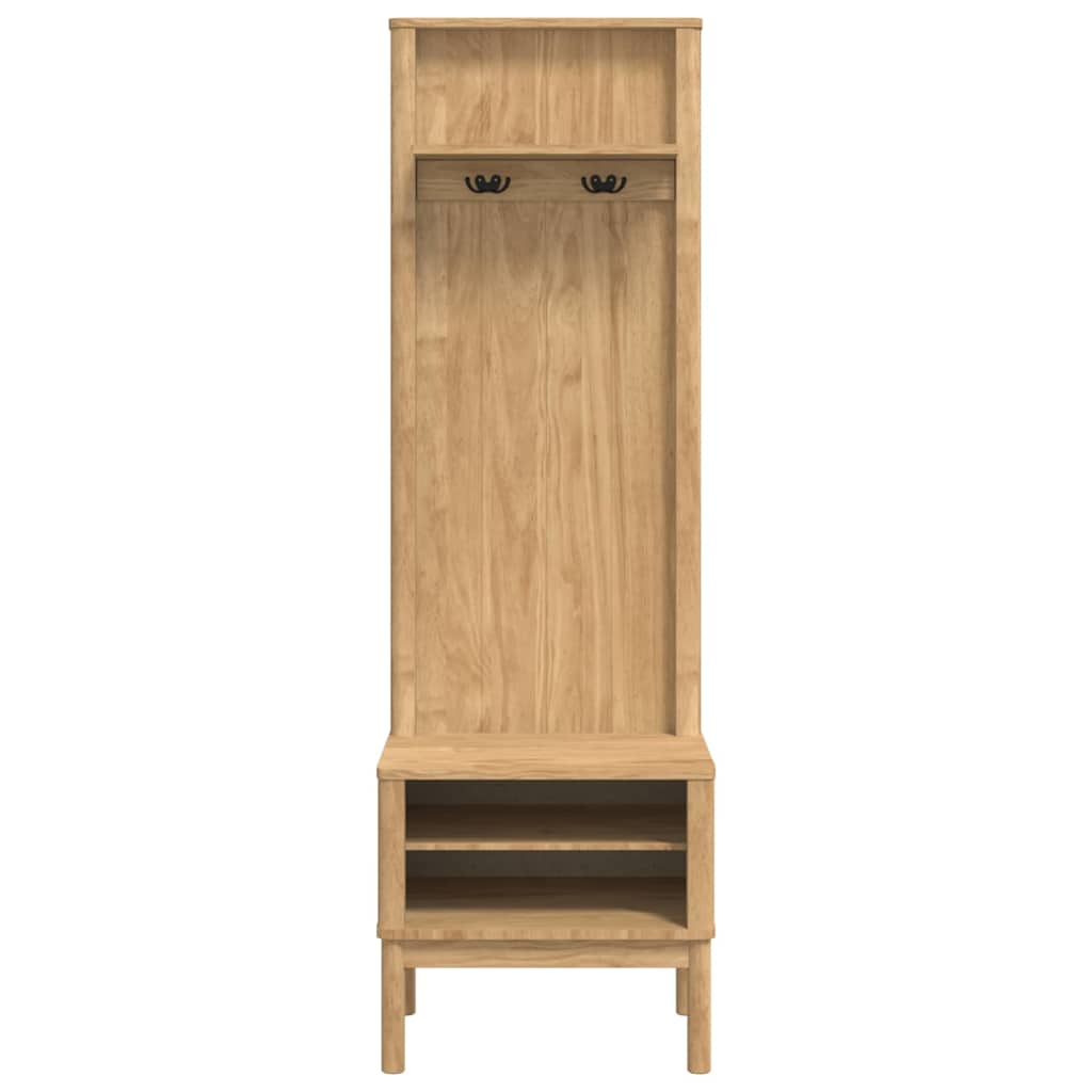 Halkast FLORO Wasbruin 50 x 40 x 158 cm Massief Vurenhout