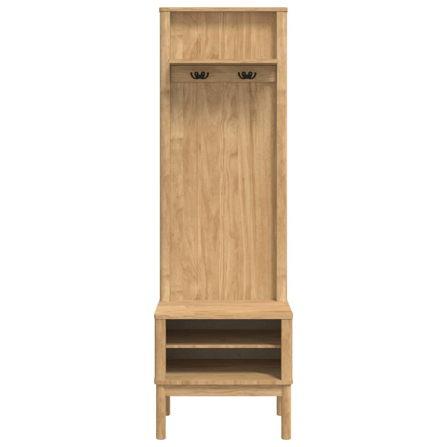 Halkast FLORO Wasbruin 50 x 40 x 158 cm Massief Vurenhout
