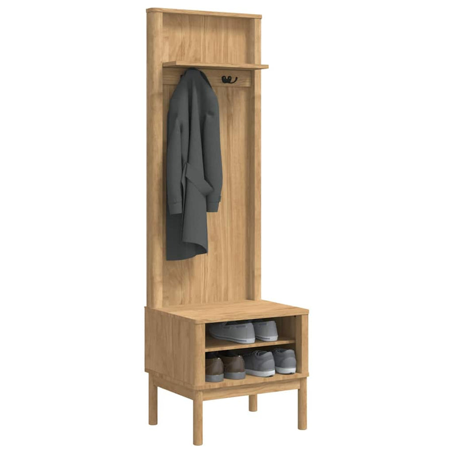 Halkast FLORO Wasbruin 50 x 40 x 158 cm Massief Vurenhout