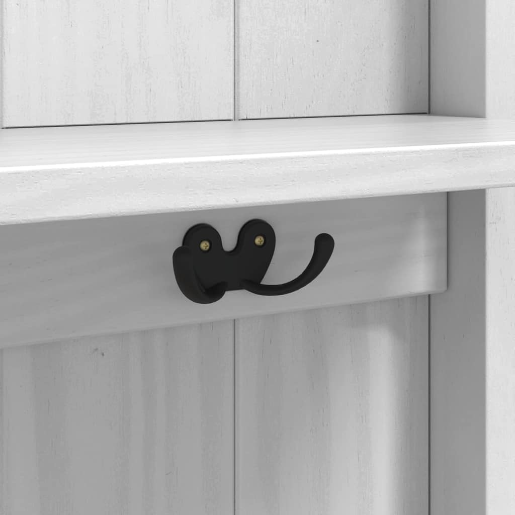 Halkast met plank FLORO Wit 50 x 40 x 158 cm Massief Vurenhout