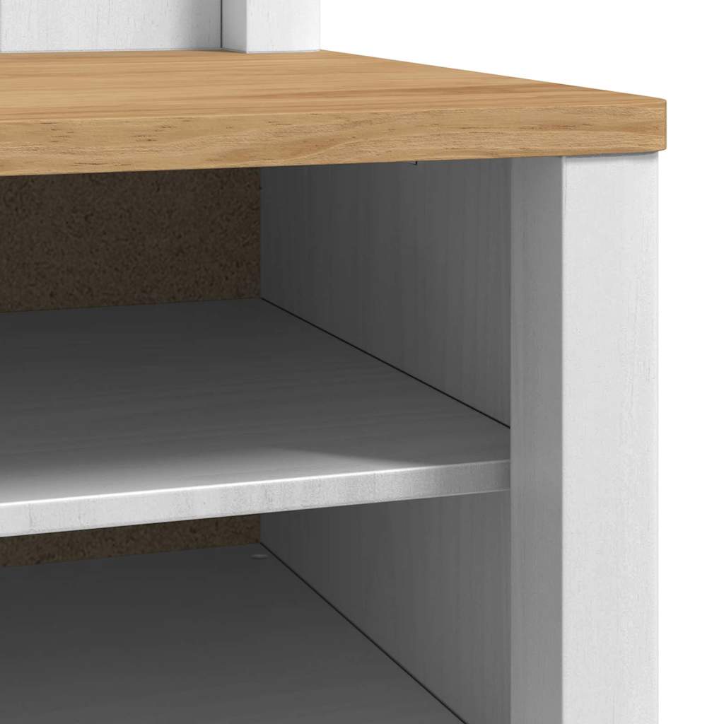 Halkast met plank FLORO Wit 50 x 40 x 158 cm Massief Vurenhout