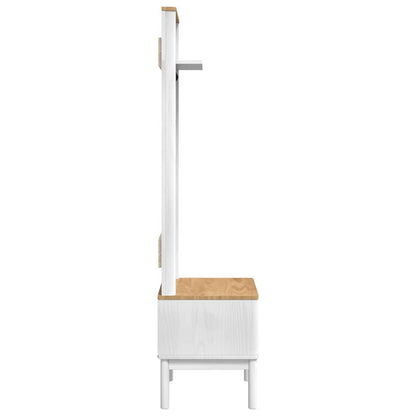 Halkast met plank FLORO Wit 50 x 40 x 158 cm Massief Vurenhout