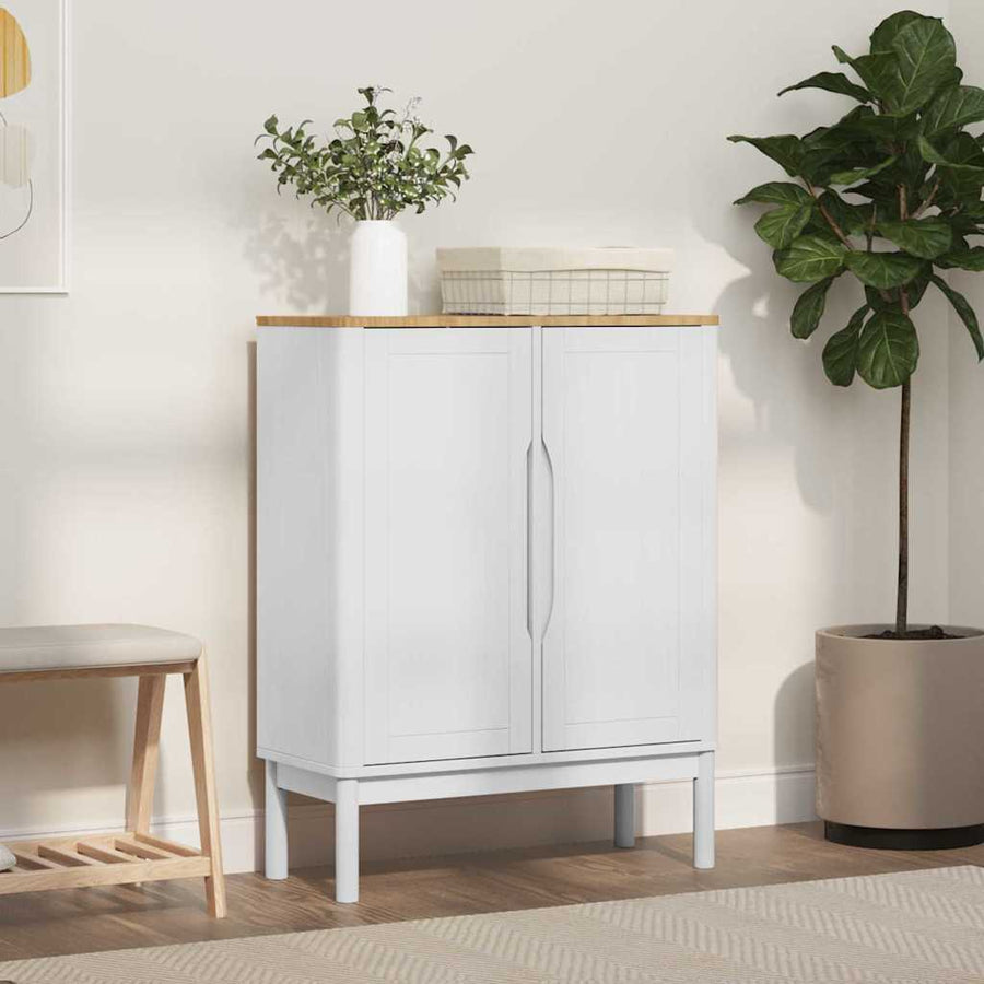 Dressoir Wit 70 x 30 x 70,5 cm Massief Vurenhout