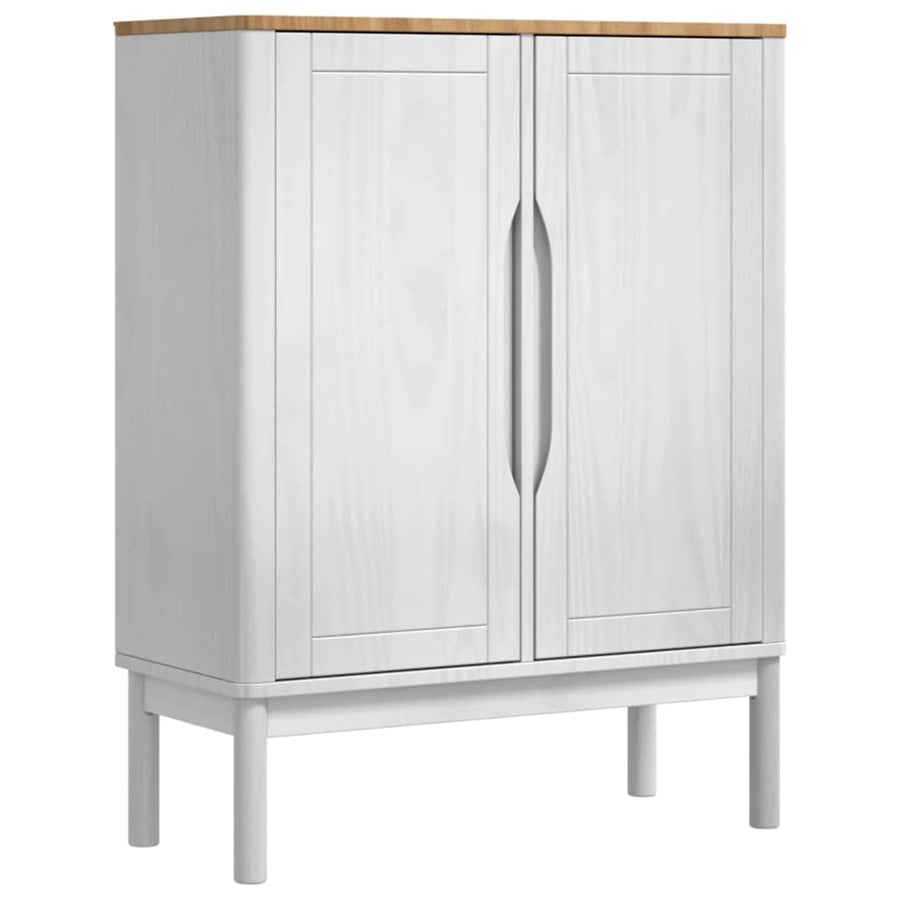 Dressoir Wit 70 x 30 x 70,5 cm Massief Vurenhout