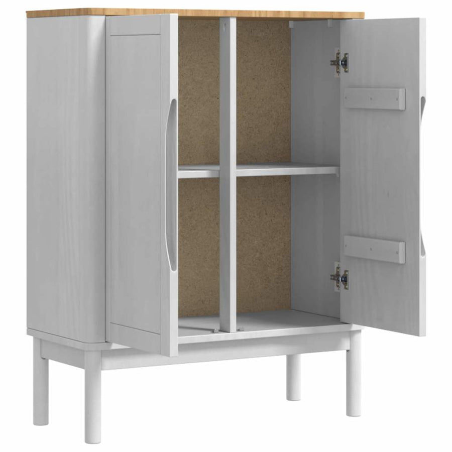 Dressoir Wit 70 x 30 x 70,5 cm Massief Vurenhout