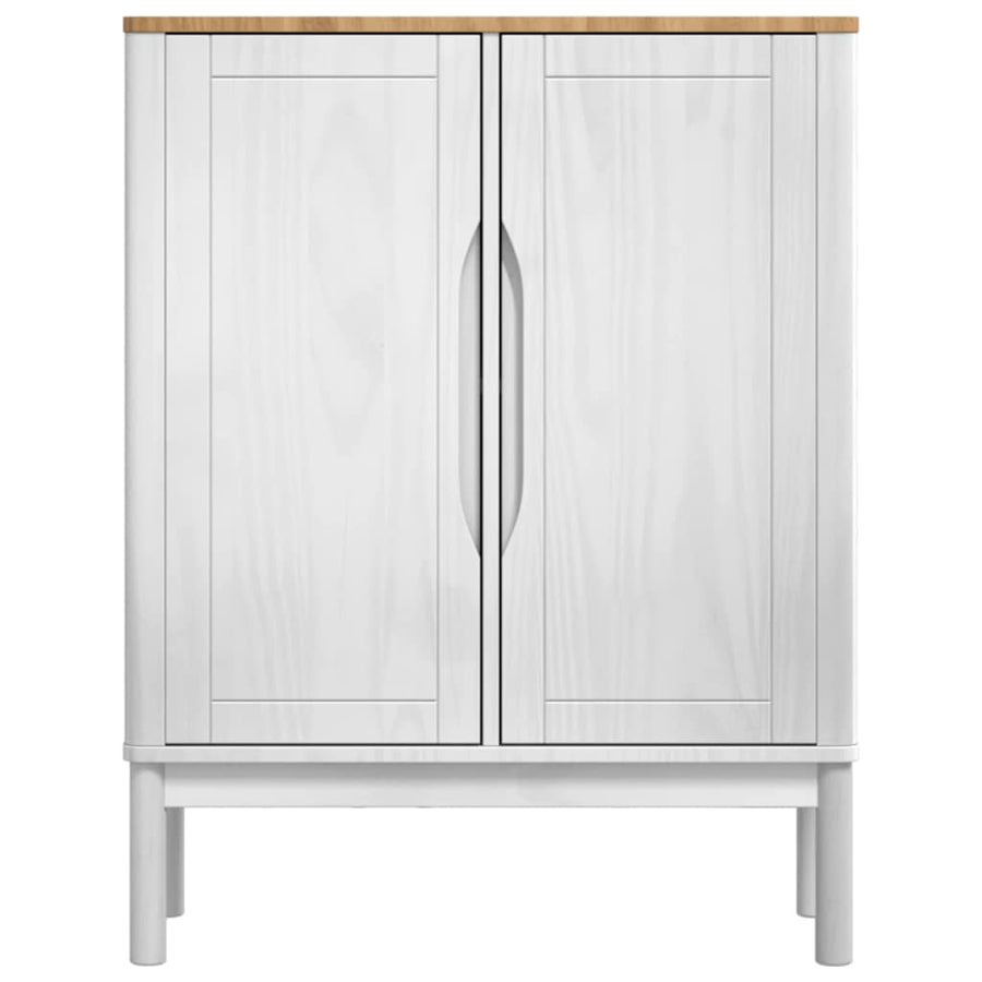 Dressoir Wit 70 x 30 x 70,5 cm Massief Vurenhout
