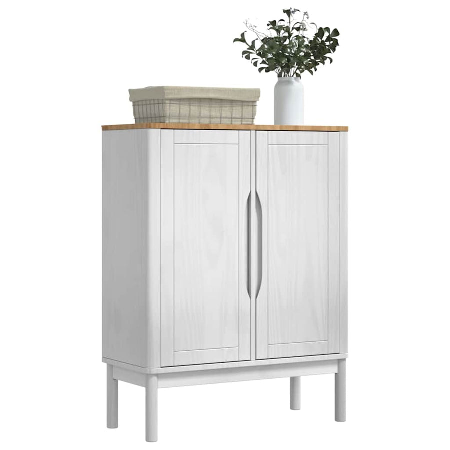 Dressoir Wit 70 x 30 x 70,5 cm Massief Vurenhout