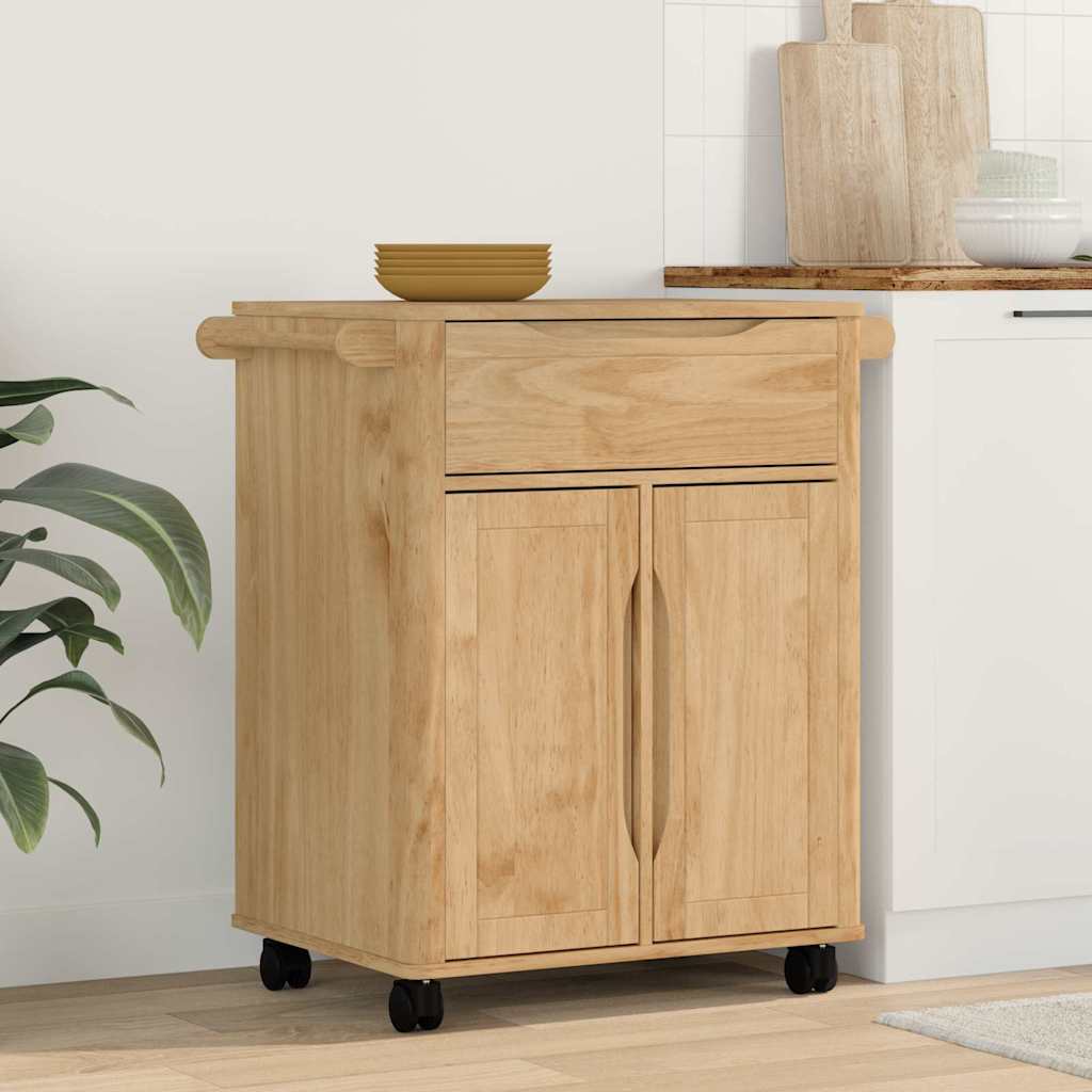 Keuken Trolley Wasbruin 72,5 x 45 x 80 cm Massief Vurenhout