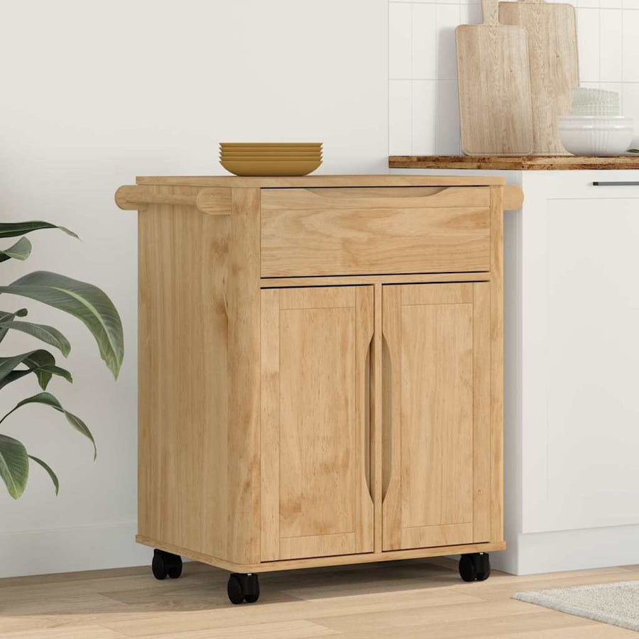 Keuken Trolley Wasbruin 72,5 x 45 x 80 cm Massief Vurenhout