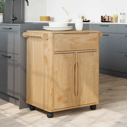 Keuken Trolley Wasbruin 72,5 x 45 x 80 cm Massief Vurenhout