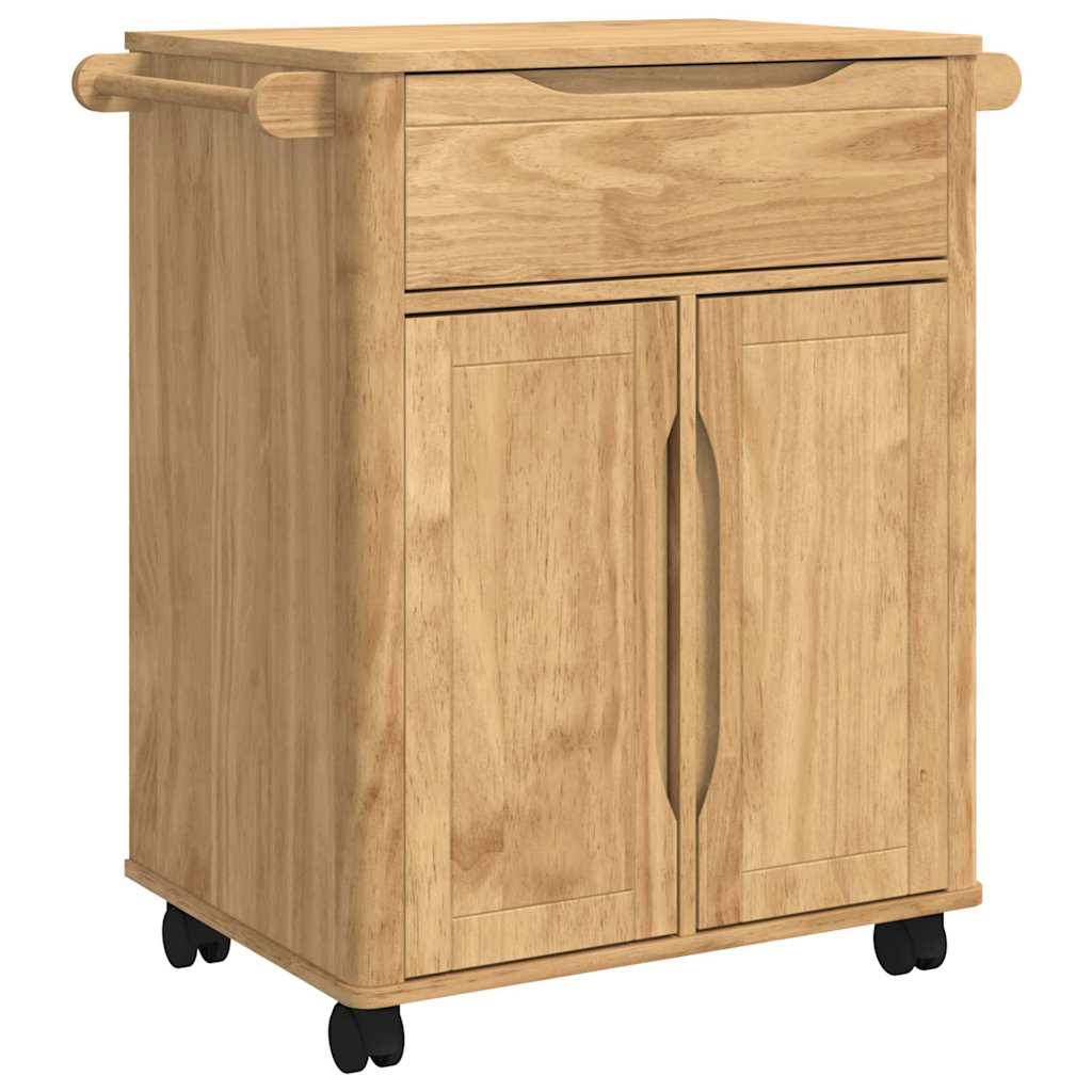 Keuken Trolley Wasbruin 72,5 x 45 x 80 cm Massief Vurenhout