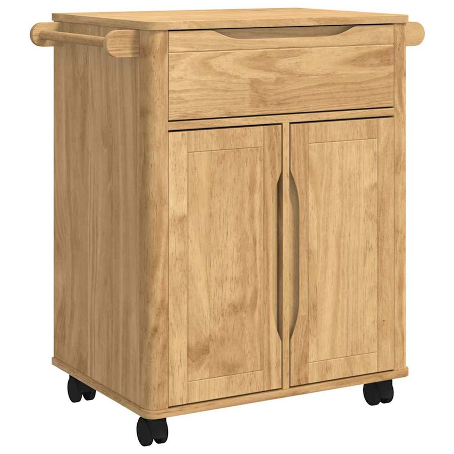 Keuken Trolley Wasbruin 72,5 x 45 x 80 cm Massief Vurenhout