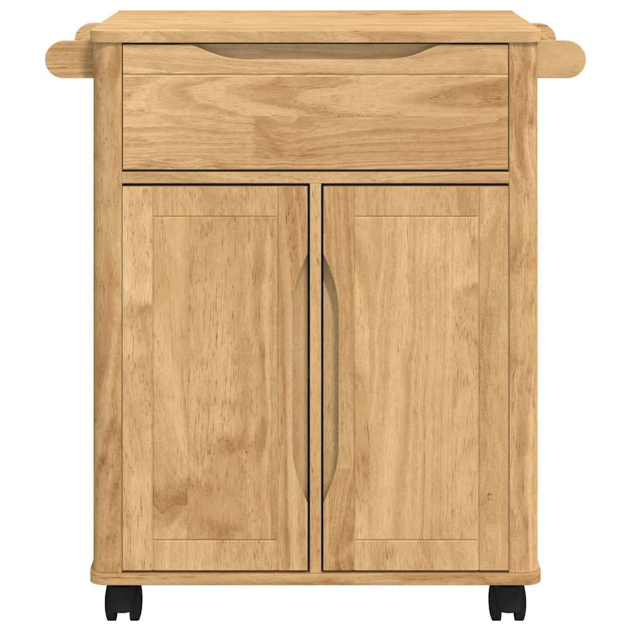 Keuken Trolley Wasbruin 72,5 x 45 x 80 cm Massief Vurenhout
