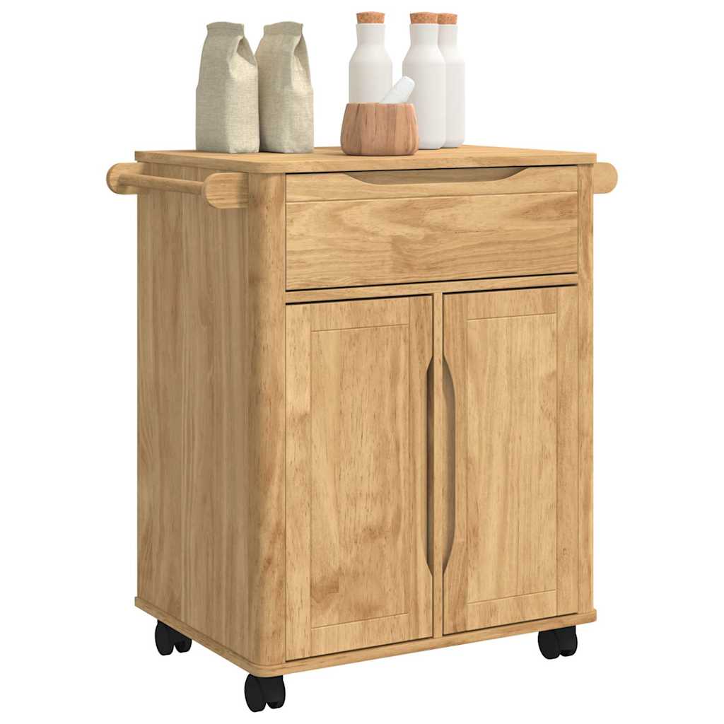 Keuken Trolley Wasbruin 72,5 x 45 x 80 cm Massief Vurenhout