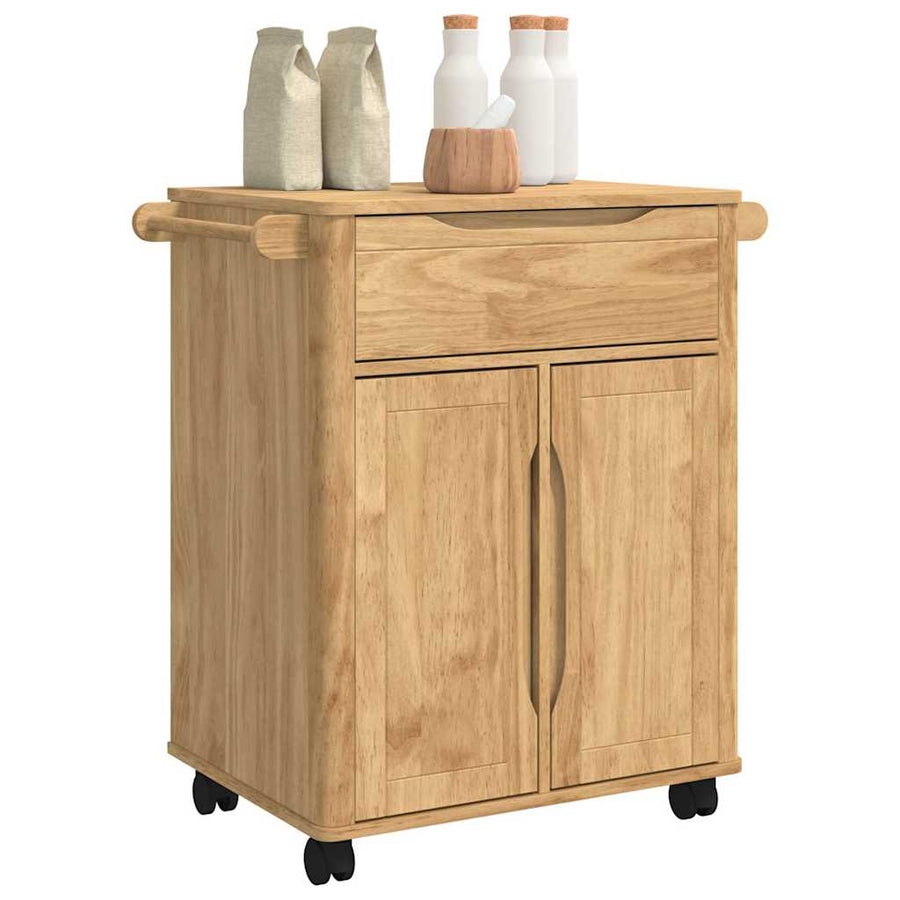 Keuken Trolley Wasbruin 72,5 x 45 x 80 cm Massief Vurenhout