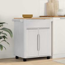 Keuken Trolley Wit 72,5 x 45 x 80 cm Massief Vurenhout