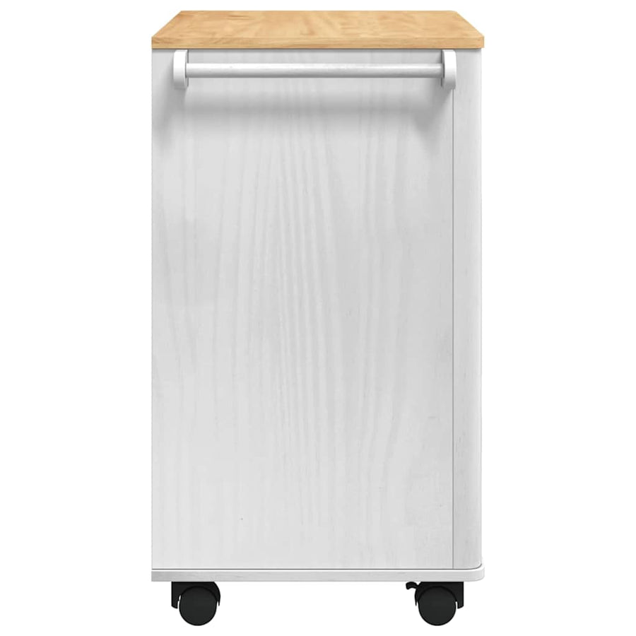 Keuken Trolley Wit 72,5 x 45 x 80 cm Massief Vurenhout