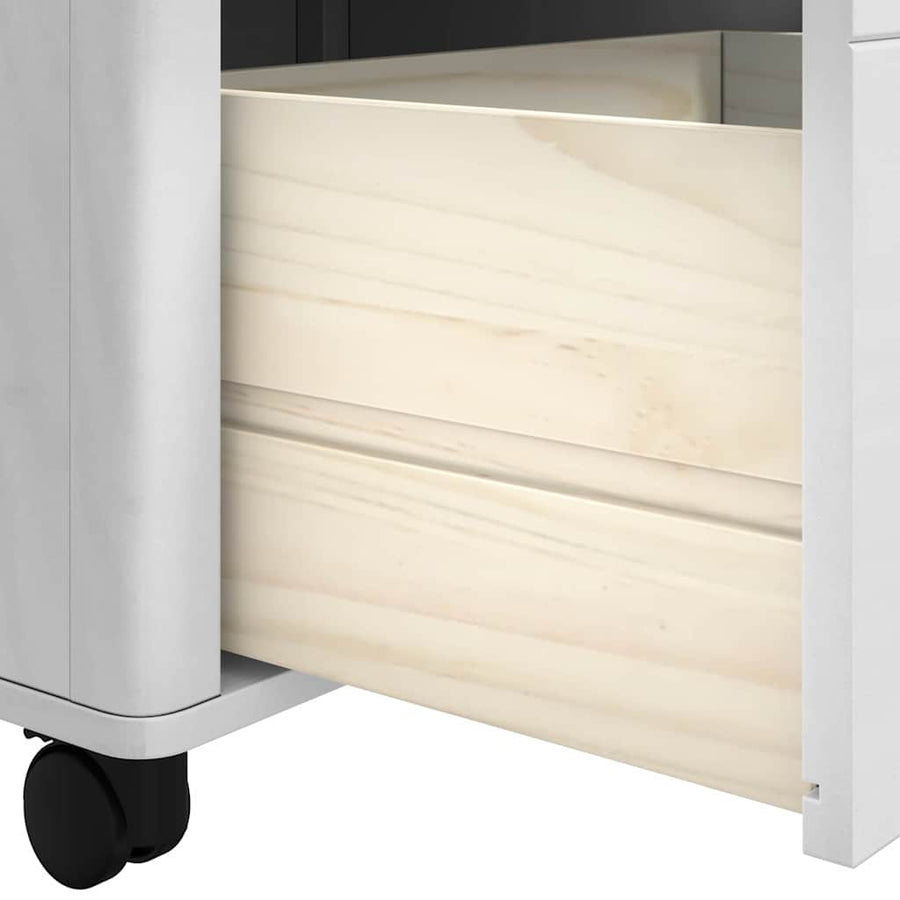 Keuken Trolley FLORO Wit 72,5 x 45 x 80 cm Massief Vurenhout