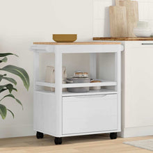 Keuken Trolley FLORO Wit 72,5 x 45 x 80 cm Massief Vurenhout