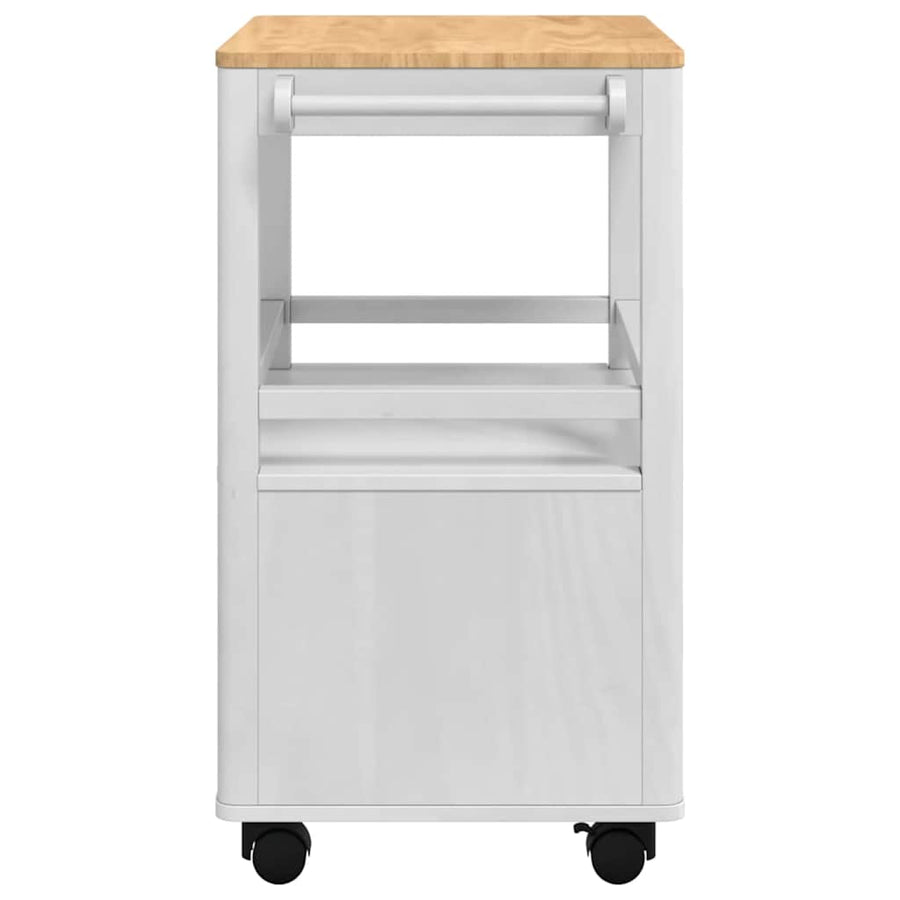 Keuken Trolley FLORO Wit 72,5 x 45 x 80 cm Massief Vurenhout