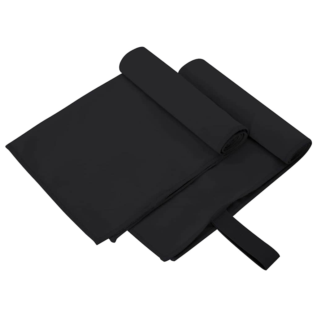 Sporthanddoeken 2 pcs Zwart 50 x 30 cm Polyester en polyamide