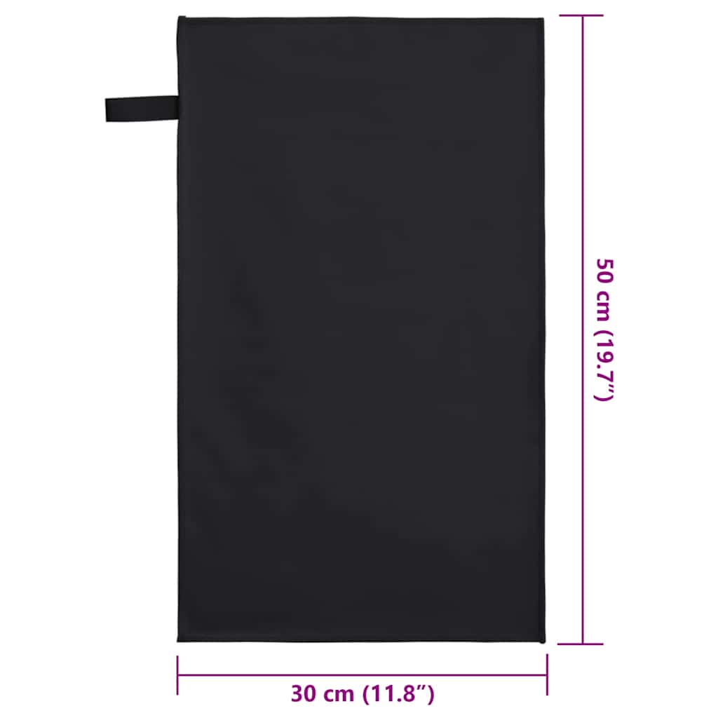 Sporthanddoeken 2 pcs Zwart 50 x 30 cm Polyester en polyamide