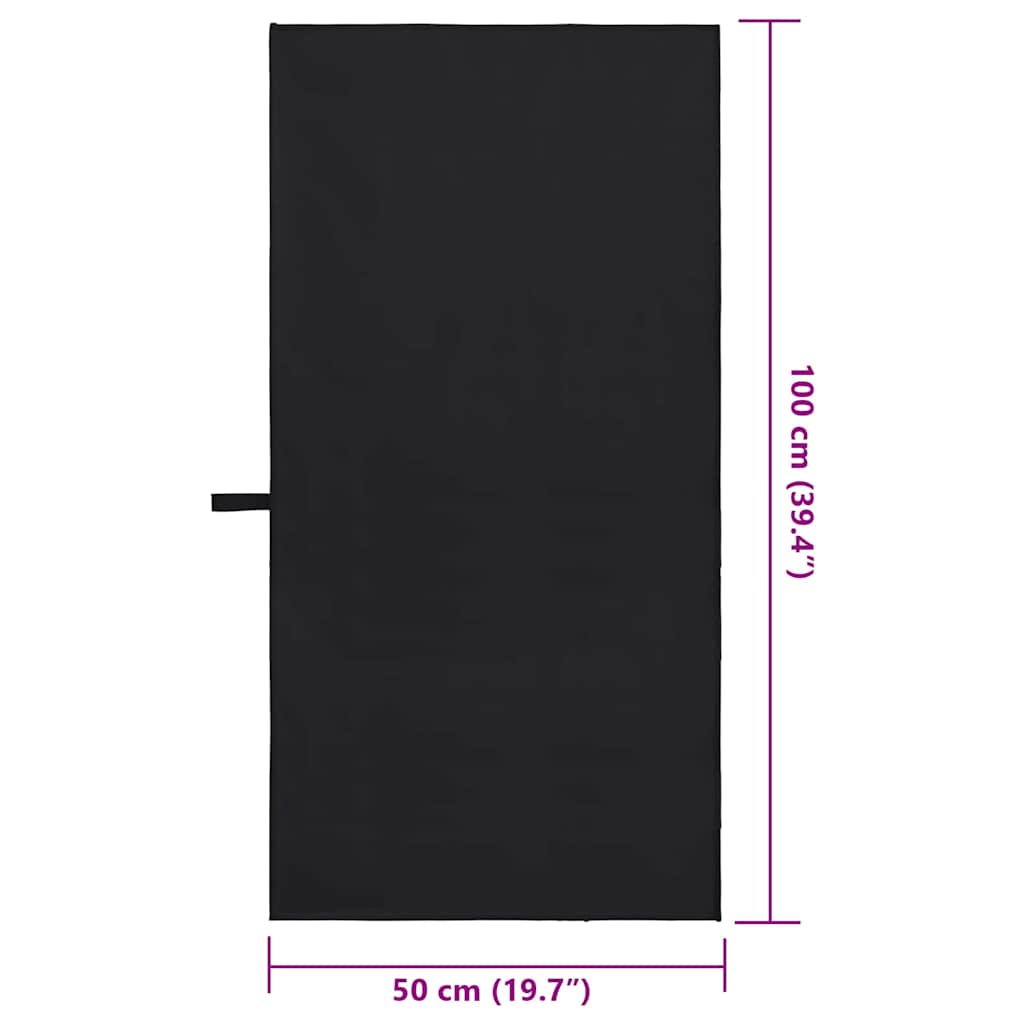 Sporthanddoeken 2 pcs Zwart 100 x 50 cm Polyester en polyamide