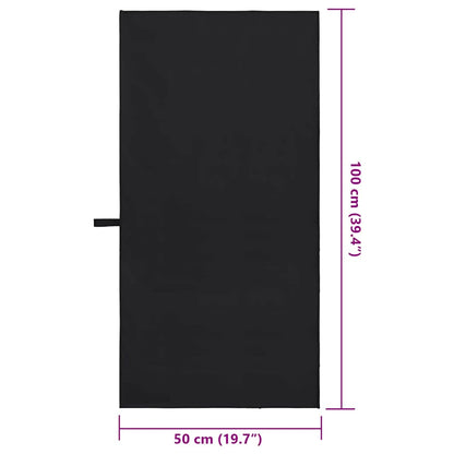 Sporthanddoeken 2 pcs Zwart 100 x 50 cm Polyester en polyamide