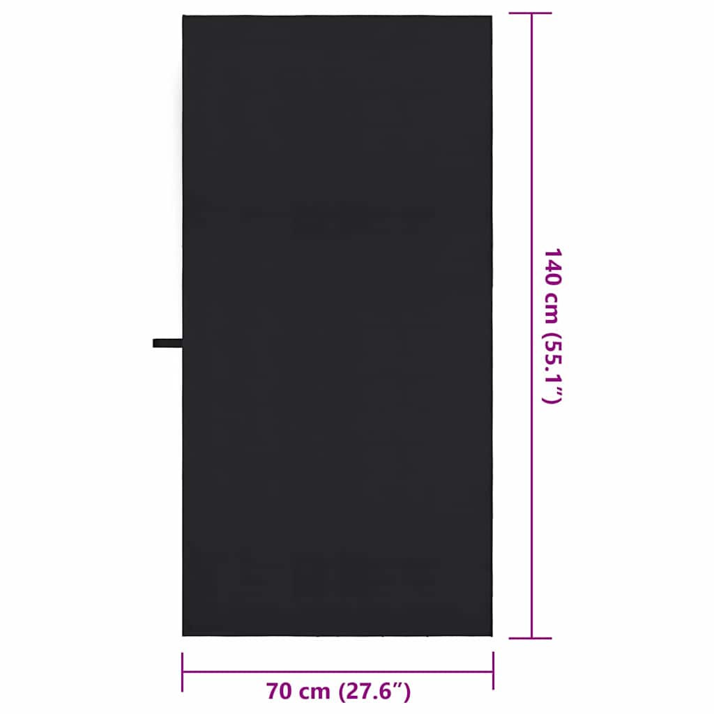 Sporthanddoeken 2 pcs Zwart 140 x 70 cm Polyester en polyamide