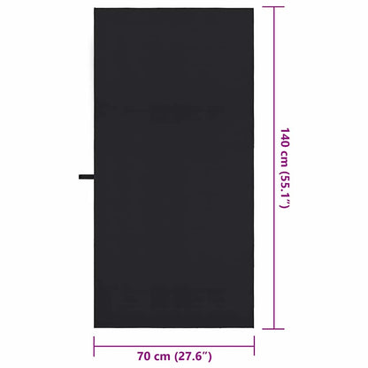 Sporthanddoeken 2 pcs Zwart 140 x 70 cm Polyester en polyamide