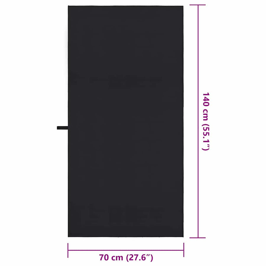Sporthanddoeken 2 pcs Zwart 140 x 70 cm Polyester en polyamide