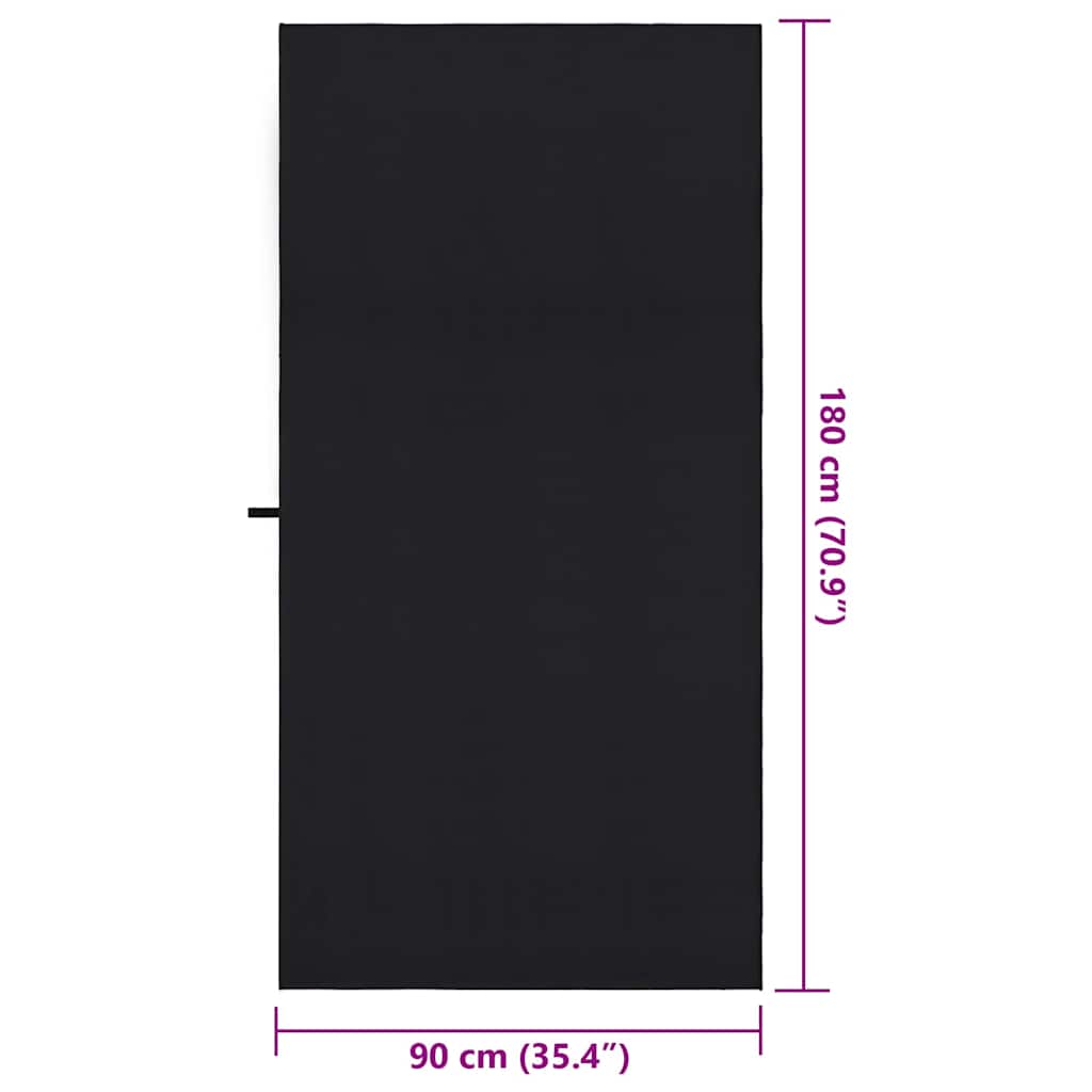 Sporthanddoeken 2 pcs Zwart 180 x 90 cm Polyester en polyamide