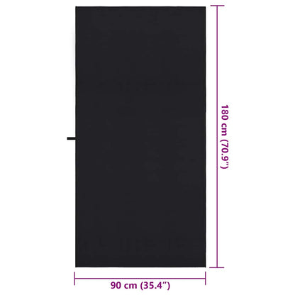 Sporthanddoeken 2 pcs Zwart 180 x 90 cm Polyester en polyamide