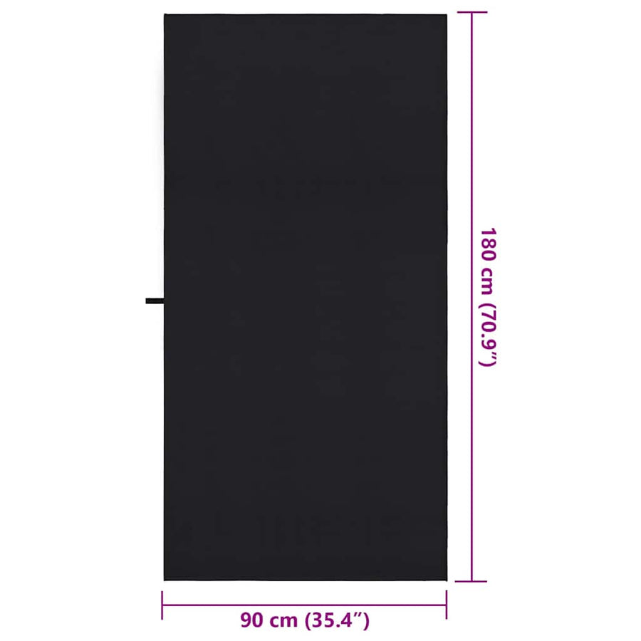 Sporthanddoeken 2 pcs Zwart 180 x 90 cm Polyester en polyamide