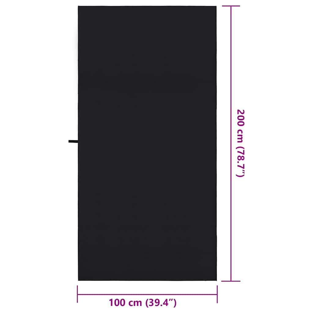 Sporthanddoeken 2 pcs Zwart 200 x 100 cm Polyester en polyamide