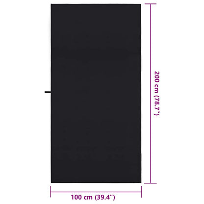 Sporthanddoeken 2 pcs Zwart 200 x 100 cm Polyester en polyamide