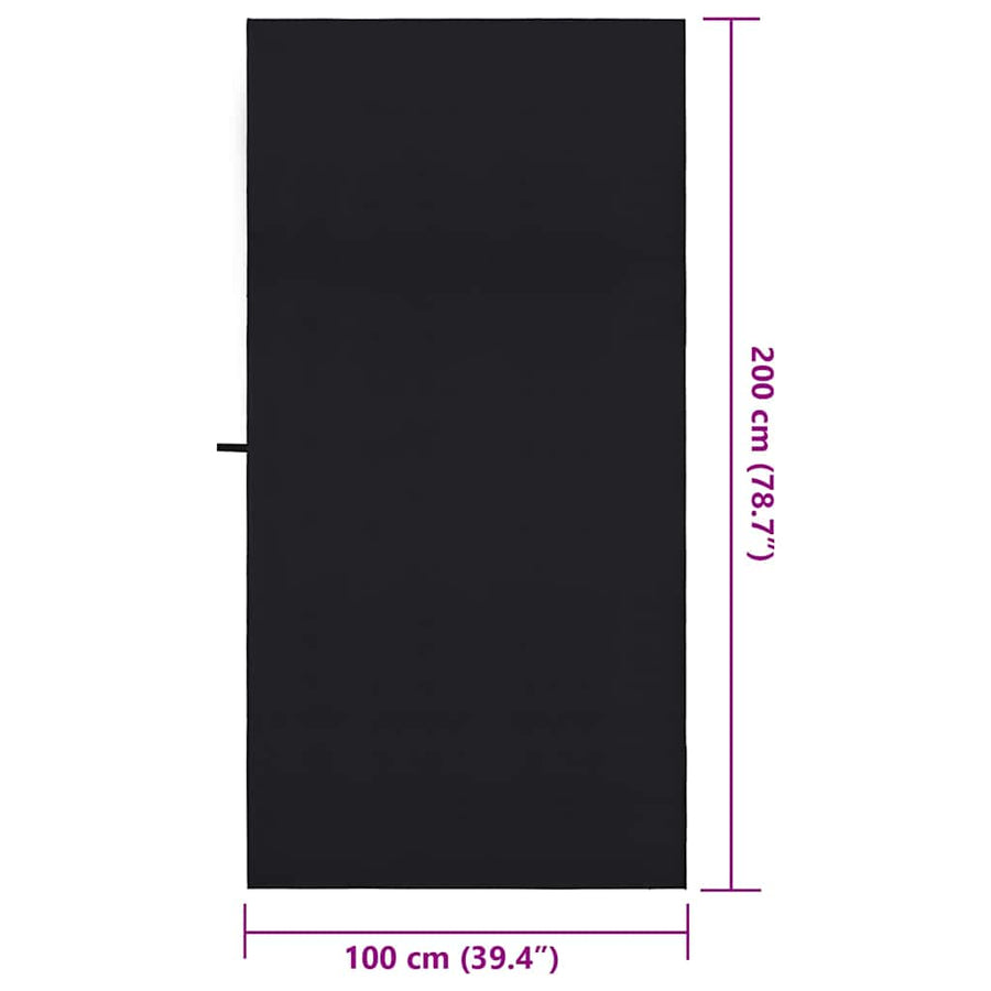 Sporthanddoeken 2 pcs Zwart 200 x 100 cm Polyester en polyamide