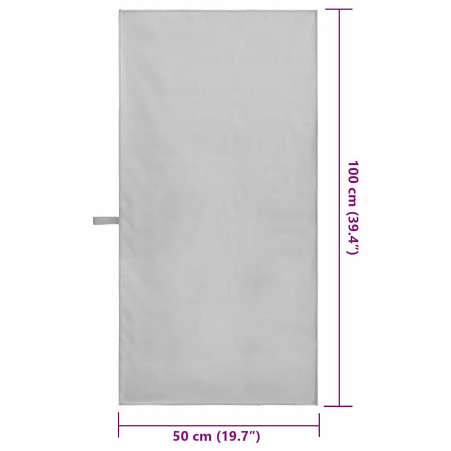 Sporthanddoeken 2 pcs Grijs 100 x 50 cm Polyester en polyamide