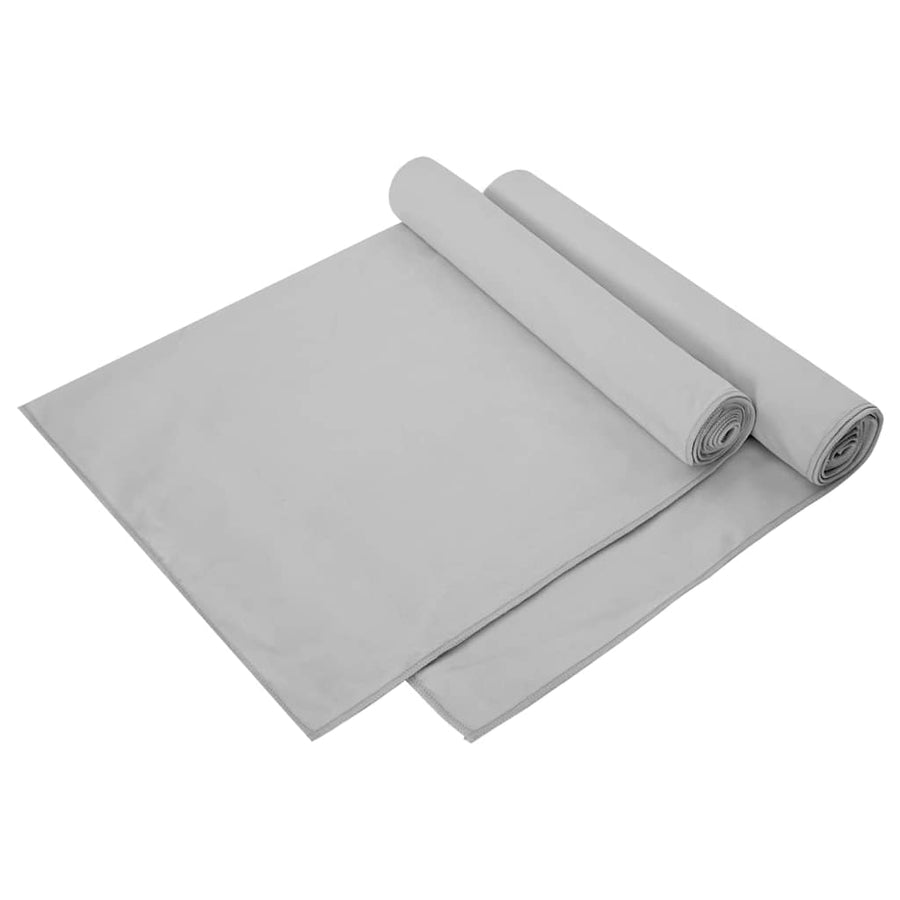 Sporthanddoeken 2 pcs Grijs 140 x 70 cm Polyester en polyamide