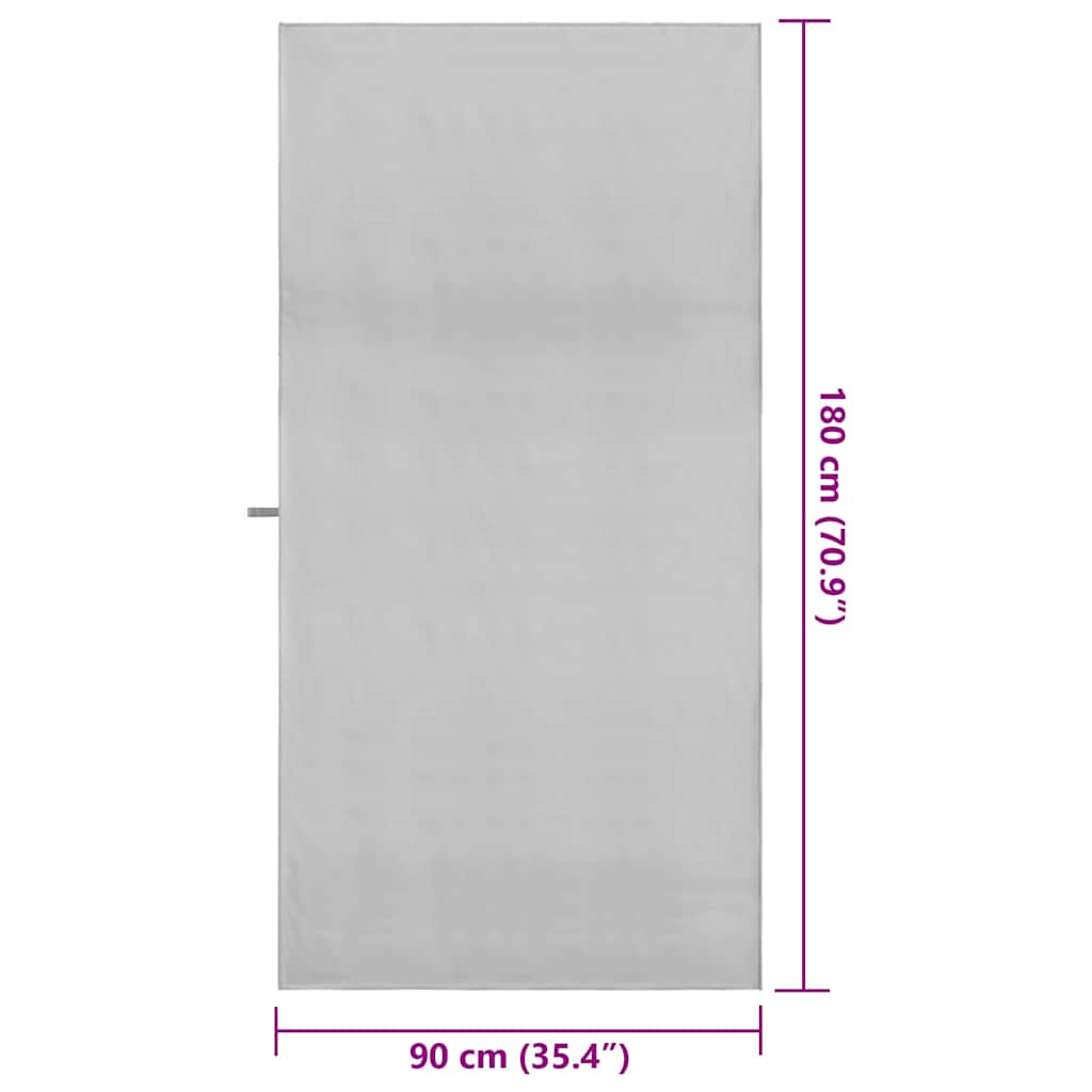 Sporthanddoeken 2 pcs Grijs 180 x 90 cm Polyester en polyamide